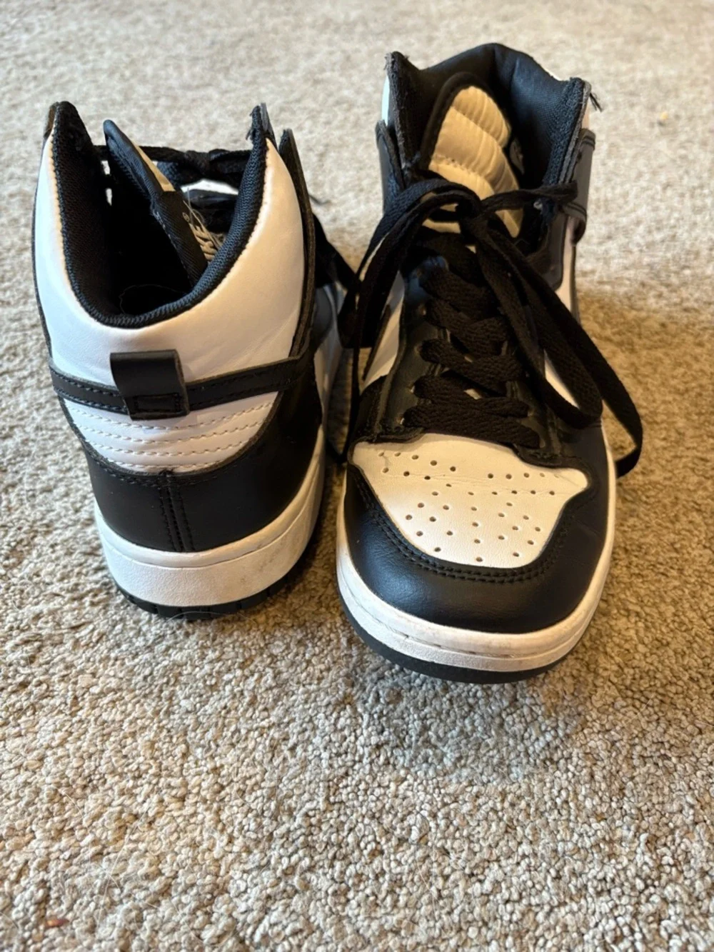 Nike Women's Black and White High-Top Sneakers